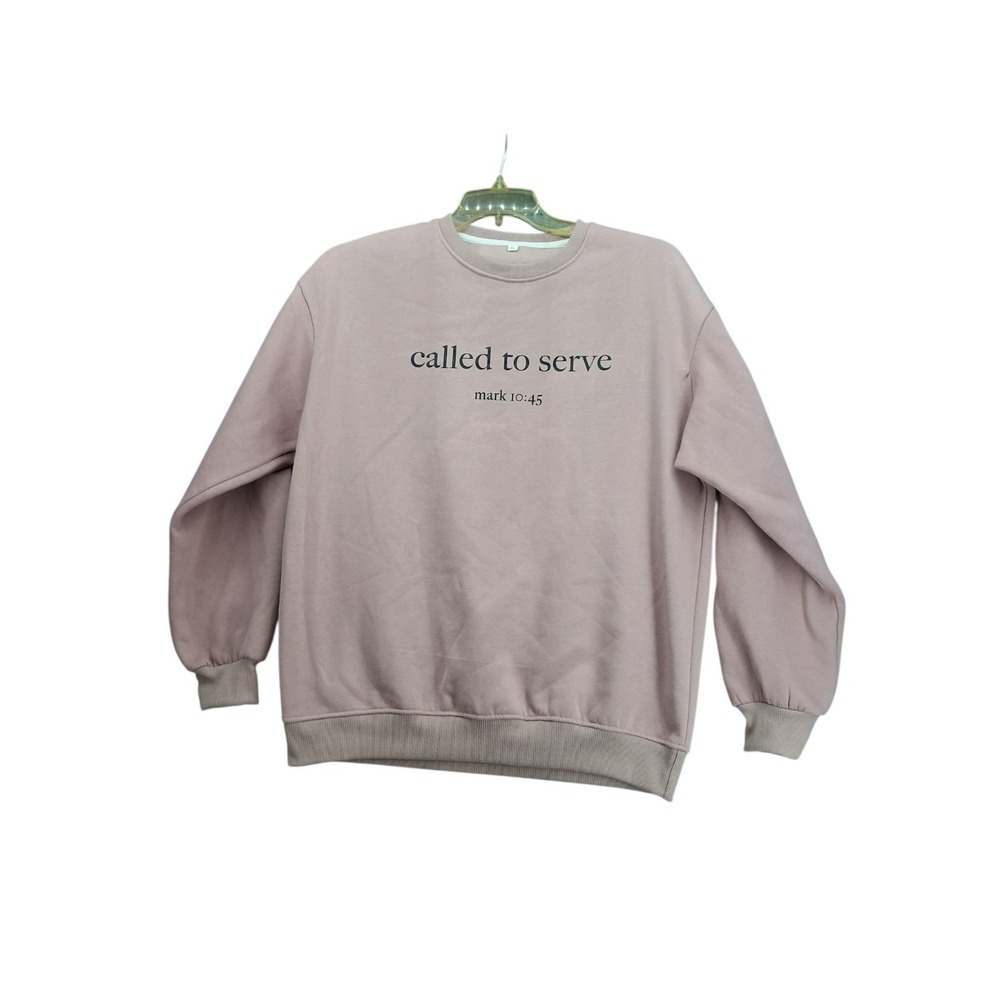 Called to Serve Mark 10:45 Christian Faith Sweatshirt XL Mauve Pink Crewneck
